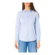 Lysblå Pinstripe Skjorte til Kvinder