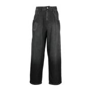 Røgfarvet Wide-Leg Jeans