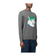 Vibrant Fox Head Intarsia Sweater