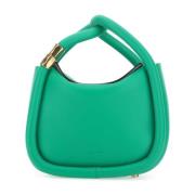 Grøn læder Wonton håndtaske