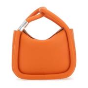 Orange Læder Wonton Håndtaske