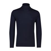 Mørkeblå Merinould Turtleneck Sweater