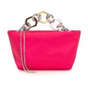Pink Satin Kædehåndtaske