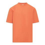 Orange T-shirt med korte ærmer og broderet logo