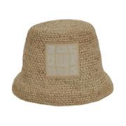 Naturlig Flettet Raffia Bucket Hat