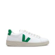 Hvide og grønne kunstlædere sneakers
