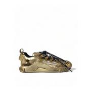 Guld NS1 Sneakers med Logo Detaljer