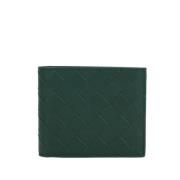 Grøn Smaragd Bi-Fold Pengepung med Intrecciato Motiv