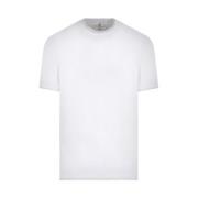Hvid T-shirt med Grå Kant af Brunello Cucinelli