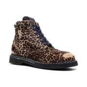 Leopard Lace-Up Støvler
