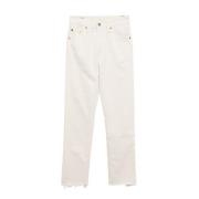 Hvid Denim Højtaljede Jeans
