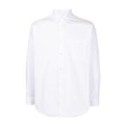 Oversize Hvid Bomuldsskjorte med Klassisk Krave