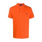 Sailing Orange Mesh Strikket Polo Shirt