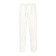 Hvide bukser med crepe tekstur