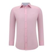 Langærmede skjorter til mænd - Enkel bluse med smal pasform