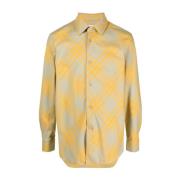 Skjorte med ternmønster i beige