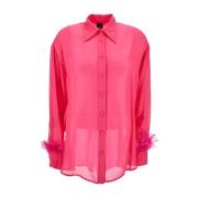 Fjerbesat Pink Skjorte