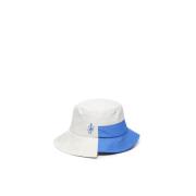 Hvid To-farvet Bucket Hat