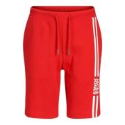 Røde Sweat Shorts med Elastik i Taljen