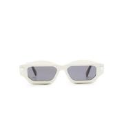 Slim-frame solbriller med elfenben hvidtonede linser