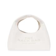 Hvid Mini Sæk Taske med Logo