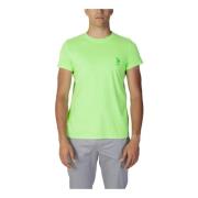 Grøn ensfarvet kortærmet T-shirt