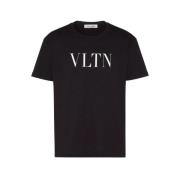 Sort VLTN Print Bomuld T-Shirt