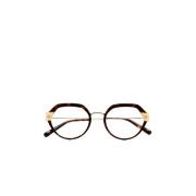 Ovale briller med brun transparent acetat front og brun havana laminat...