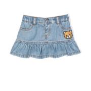 Blå denim nederdel med Teddy Bear motiv