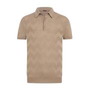 Polo T-shirt med præget bølge mønster