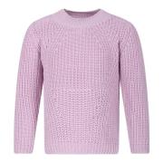 Lyserød bomuldssweater med turtleneck