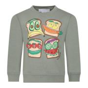 Grøn Bomuldssweatshirt med Toast Print