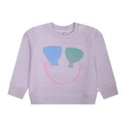 Lilla Bomuldssweatshirt med Smileys og Skaller