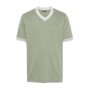 Grøn V-Hals Bomuld T-Shirt