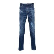 Blå Vasket Denim Skinny Jeans