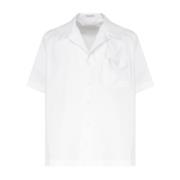 Hvid V Logo Cuban Collar Skjorte