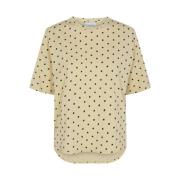Bailey T-Shirt SS - Gul Sort Dot