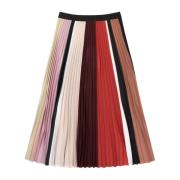 Plisseret nederdel med elastikkant og smart print