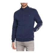 Stretch Bomuld Zip Sweatshirt - Blå