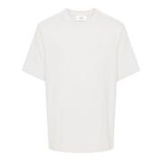Hvid Bomuld T-shirt med Præget Logo