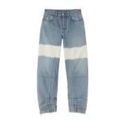 Blå Jeans med Farveblok Design