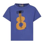 Blå Bomuld Guitar T-Shirt