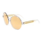 Clear Yellow Gold Sunglasses with Gold Mirror