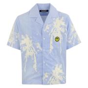 Lysblå Palm Print Skjorte