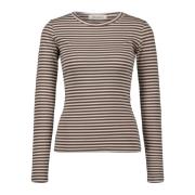 Sofie Schnoor Snos433 Long Sleeve Bluser Snos433 Tan/Brown Striped