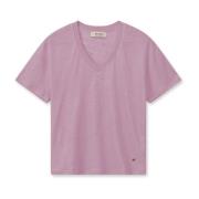 Mos Mosh Casa V-Ss Foil Tee Toppe T-Shirts 150950 Begonia Pink