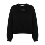 Sort Bomuld Logo Print Sweater