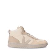 Beige Læder High-Top Sneakers