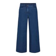 Laurie Rachel Loose Crop Trousers Loose 100608 44506 Medium Blue Denim