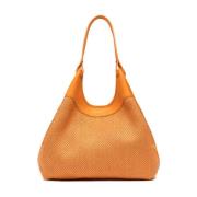 Orange Straw Shopper Håndtaske